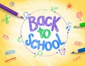 Back to School Title Written by a Colorful Pencils Royalty Free Stock Photo