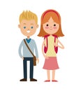 Back to school two students boy and gril Royalty Free Stock Photo