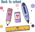 Back to school. Various kinds of stationery