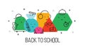 Back to school. Vector abstract geometric shapes illustration of students, schoolchildren for poster, background or