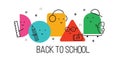 Back to school. Vector abstract geometric shapes illustration of students, schoolchildren for poster, background or