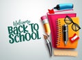 Back to school vector background. Welcome back to school text in white empty space