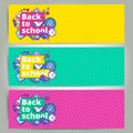 Back to school vector banner or bookmark template design. Educat