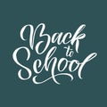 Back to school vector calligraphy illustration isolated on white background. Typography for banners, badges, postcard, t-shirt Royalty Free Stock Photo