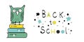 Back to school. Vector card with lettering text