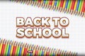 back to school vector 3d text effect template Royalty Free Stock Photo