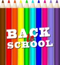 Back to school vector design with colorful pencils. Set of Realistic Colorful Colored Pencils. Stock vector. Royalty Free Stock Photo