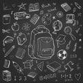 Back to school vector doodles isolated on white Royalty Free Stock Photo