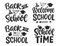 Back to School Vector hand lettering banner template set Royalty Free Stock Photo
