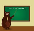 Back to school vector illustration with cute cartoon bear teacher Royalty Free Stock Photo