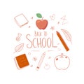 Back to school. Vector illustration with hand drawn doodle elements. Royalty Free Stock Photo