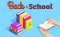 Back to School Illustration with Stack of Books Royalty Free Stock Photo