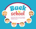 Back to School Poster with Text and Pupils Circle