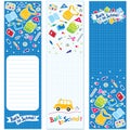 Back to school. Vertical banners or bookmarks Royalty Free Stock Photo