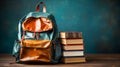 Back-to-School Warrior: Backpack Leading the Way to Learning, Generative AI