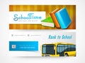 Back to school web header or banner set. Royalty Free Stock Photo