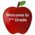 Back to school welcome to 7th Grade red apple