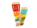 Back to school - wooden blocks letters