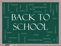 Back to School Word Cloud Concept on a Blackboard Royalty Free Stock Photo