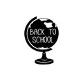 Back to school world globe stand. Doodle vector illustration Royalty Free Stock Photo