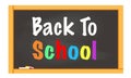 Back to school written on black chalkboard vector