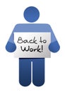 Back to work sign. illustration