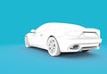 Back toon white car Royalty Free Stock Photo