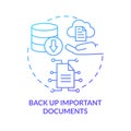 Back up important documents blue gradient concept icon