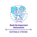 Back up important documents concept icon