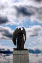 Back view of angel statue in cobh