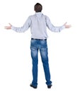 Back view of angry young man. Royalty Free Stock Photo