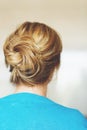 Back view of beautiful hairpiece style Royalty Free Stock Photo