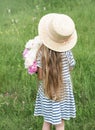 Back view beautiful little girl Royalty Free Stock Photo