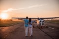 Couple and aircraft