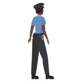 Back view of black police woman