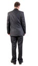 Back view of business man in black suit watching. Royalty Free Stock Photo