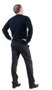 Back view of Business man looks ahead Royalty Free Stock Photo