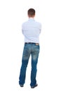 Back view of Business man looks. Royalty Free Stock Photo