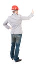 Back view of business man shows thumbs up Royalty Free Stock Photo