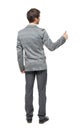 Back view of business man thumbs up. Royalty Free Stock Photo