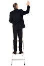 Back view of businessman climbing ladder Royalty Free Stock Photo