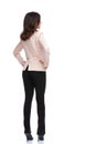 Back view of businesswoman standing with hands on hips Royalty Free Stock Photo