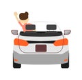 Back view car with driver icon Royalty Free Stock Photo