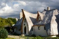 Back view of Castelul de Lut Valea Zanelor. Porumbacu de Sus. Sibiu county. Transylvania. Romania Royalty Free Stock Photo