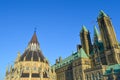 The back view of The Center Block and the Peace Tower in Parliament Hill, Ottawa Royalty Free Stock Photo