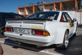 Back view of classic rally car Opel Manta B2 400 in street