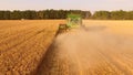 Back view of combine harvester. Royalty Free Stock Photo