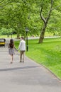 Couple walking in Central Park in New York City Royalty Free Stock Photo