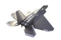 Back view of F22, american military fighter plane on white background,