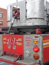 Back view of a fire truck